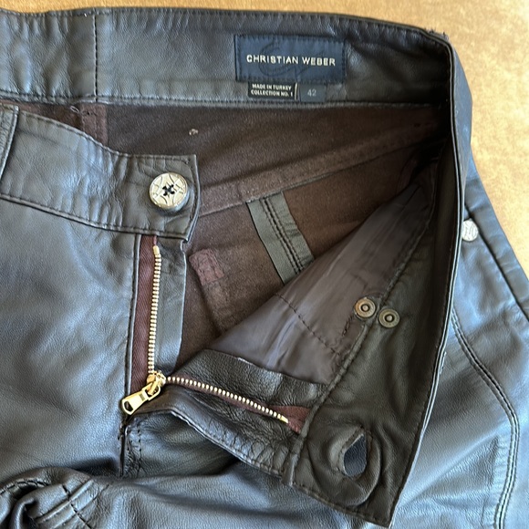 Glove softest leather Pants Jeans style Zippers ankles42 size Low rise. Designer - Picture 10 of 16